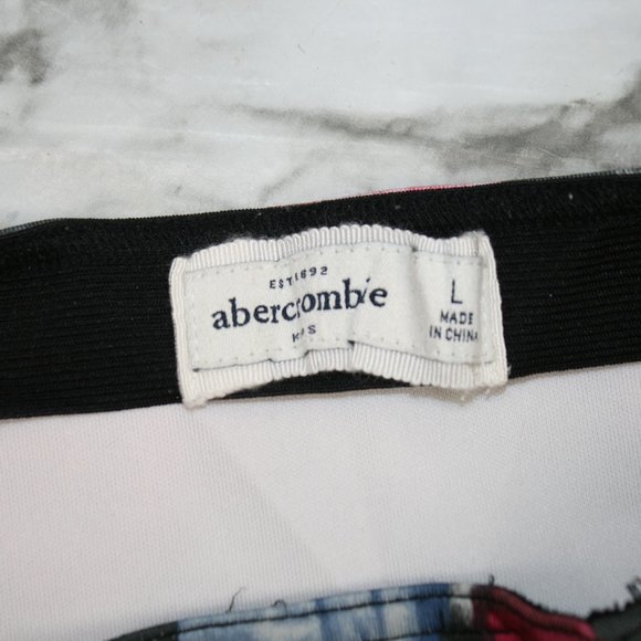 ABERCROMBIE KIDS Skirt Floral Roses Skater Abstract Flowers Pink Colorful Large - Picture 4 of 10